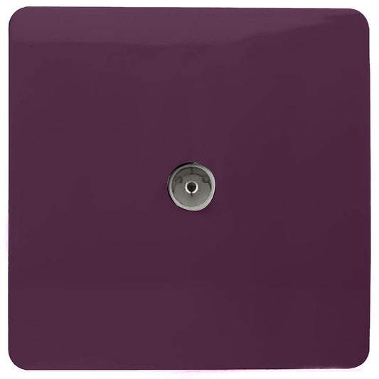Trendi Artistic Modern Glossy Tactile TV Socket Plum