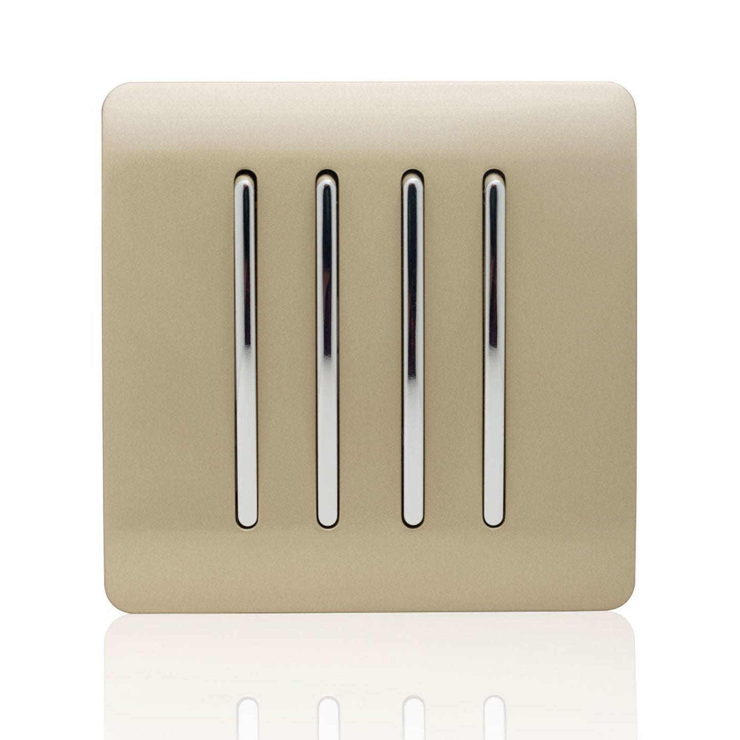Trendi 4 Gang 2 Way Artistic Modern 10 Amp Rocker Light Switch Gold ART-SS8GO