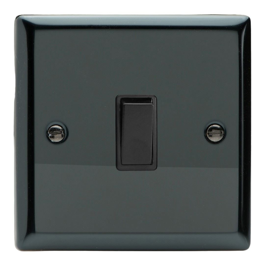 Varilight 1 Gang 1 or 2 Way 10A Rocker Light Switch Iridium Black Black Insert XI1B