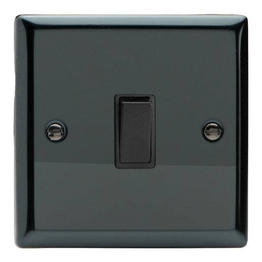 Varilight 1 Gang 1 or 2 Way 10A Rocker Light Switch Iridium Black Black Insert XI1B