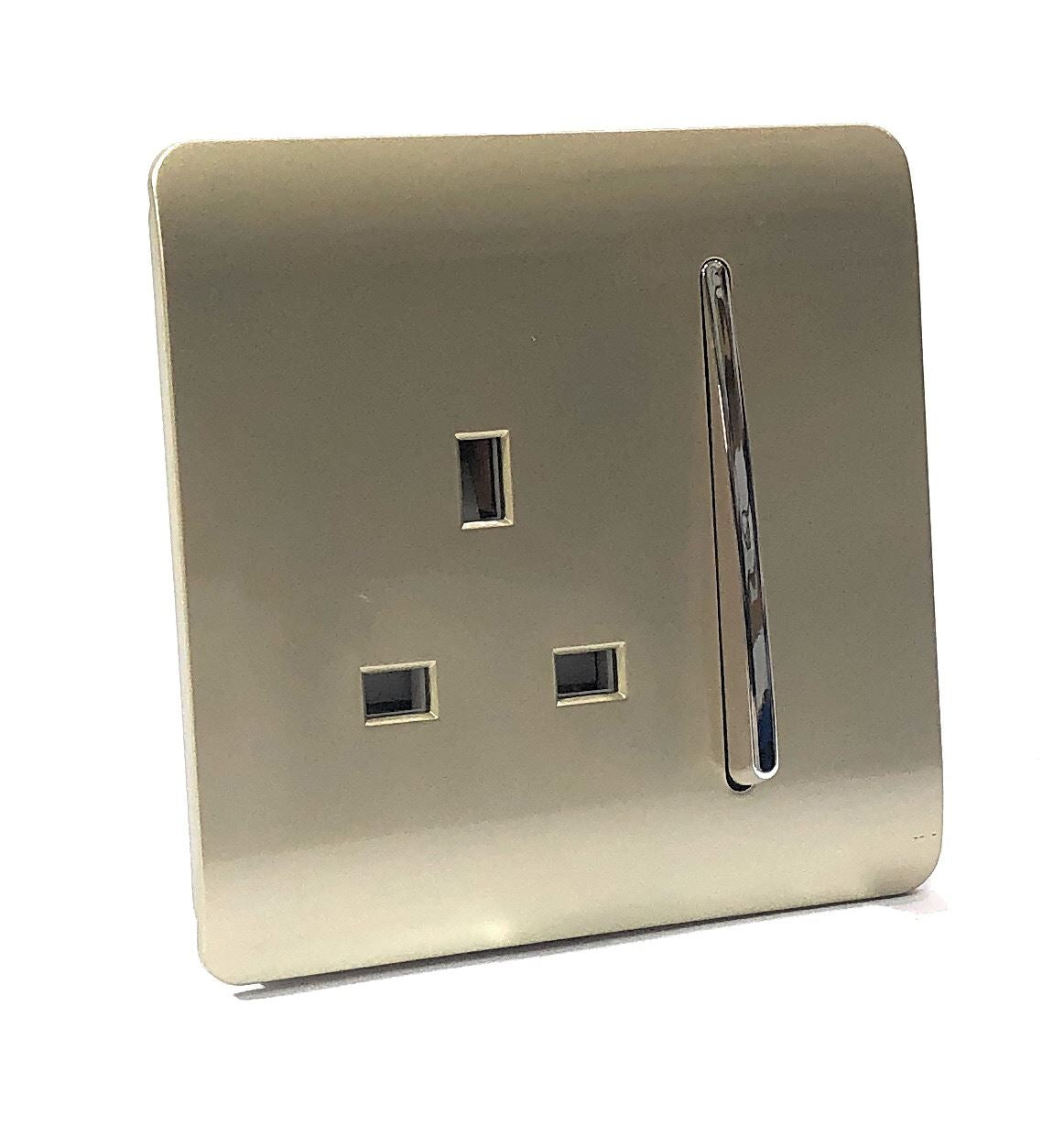 Trendi 1 Gang Artistic Modern 13 Amp Switched Plug Socket Gold ART-SKT13GO