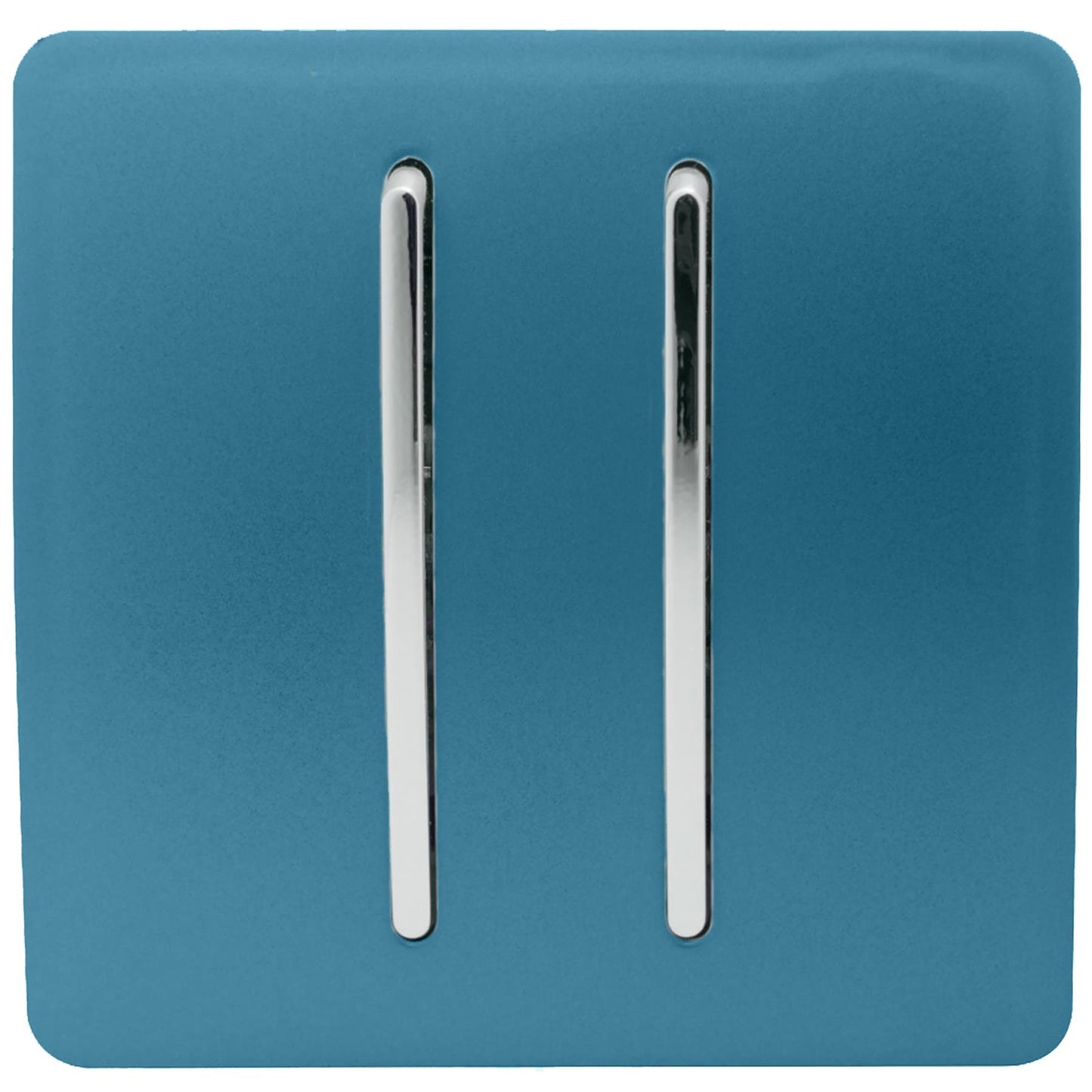 Trendi 2 Gang (2 Way & Intermediate) Glossy 10 Amp Rocker Light Switch Ocean Blue