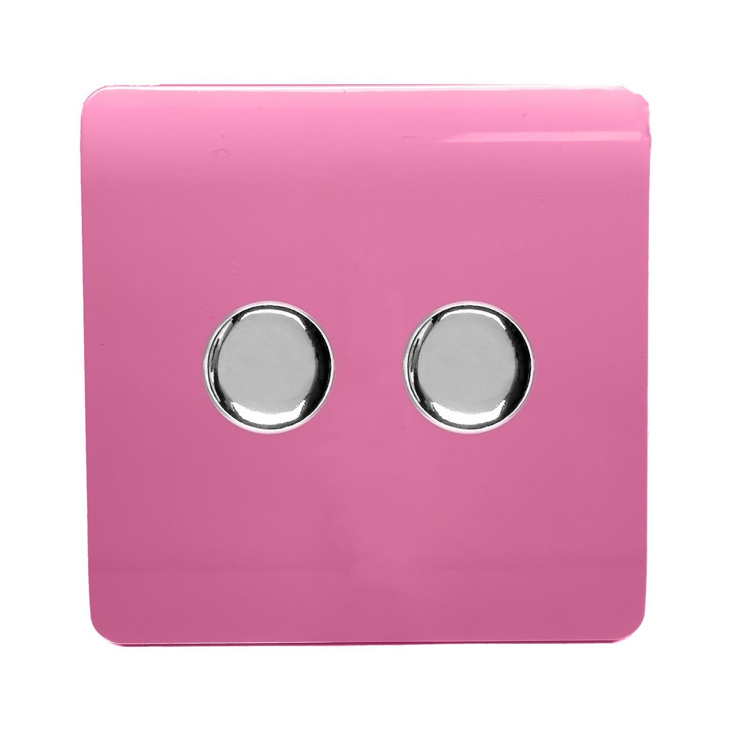 Trendi Artistic Modern Glossy Tactile 2 Gang 2 Way 150w  LED Dimmer switch Pink