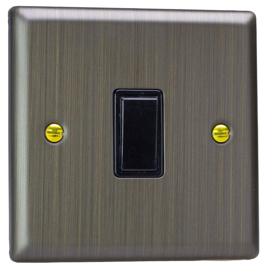 Varilight 1-Gang 10A 1- or 2-Way Rocker Switch in Urban Antique Brass w/ Black