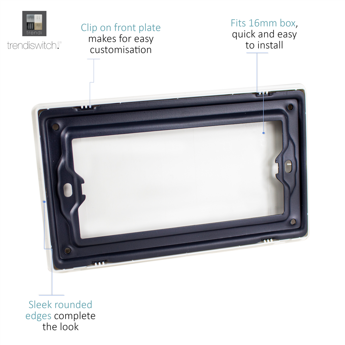 Trendi Trendi Switch Artistic Modern Glossy Decorative Screwless Standard Dou ...