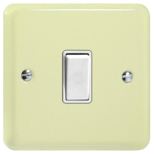 Varilight Pastel 1 Gang 10A 1 or 2 way Rocker Light Switch White Chocolate XY1W.WC