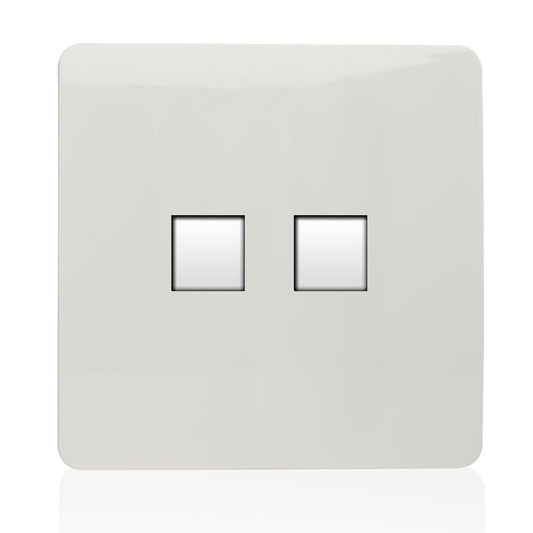 Trendi  Telephone Socket + Cat 5e & Cat 6 RJ45 PC Socket White ART-TLP+PCWH