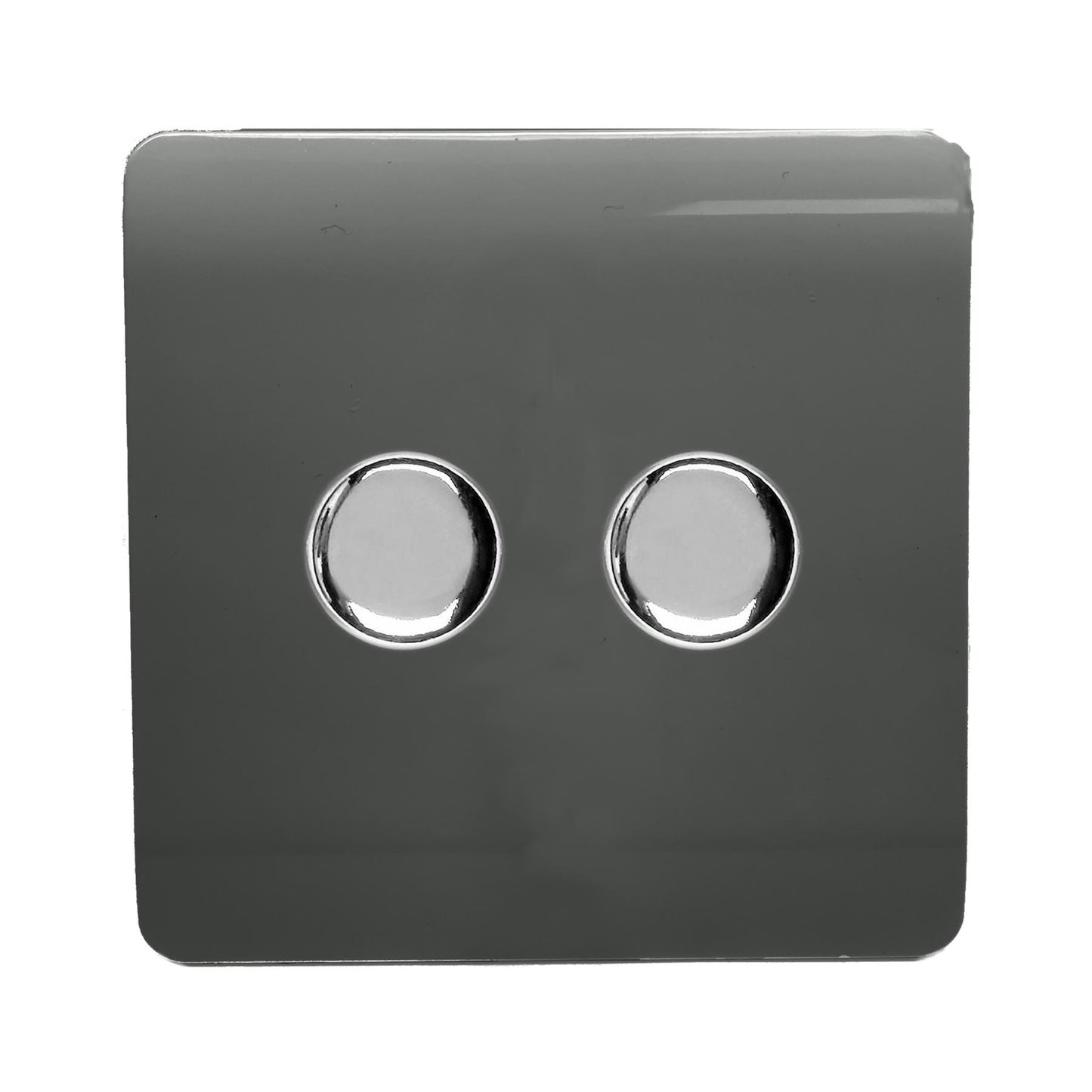 Trendi Artistic Modern Glossy Tactile 2 Gang 2 Way 150w LED Dimmer switch Charcoal