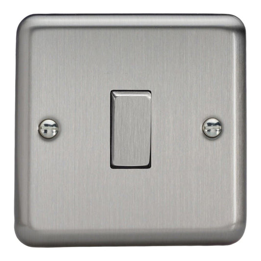 Varilight 1 Gang 1 or 2 Way 10A Rocker Light Switch Brushed Matt Chrome Dec Switch XS1D