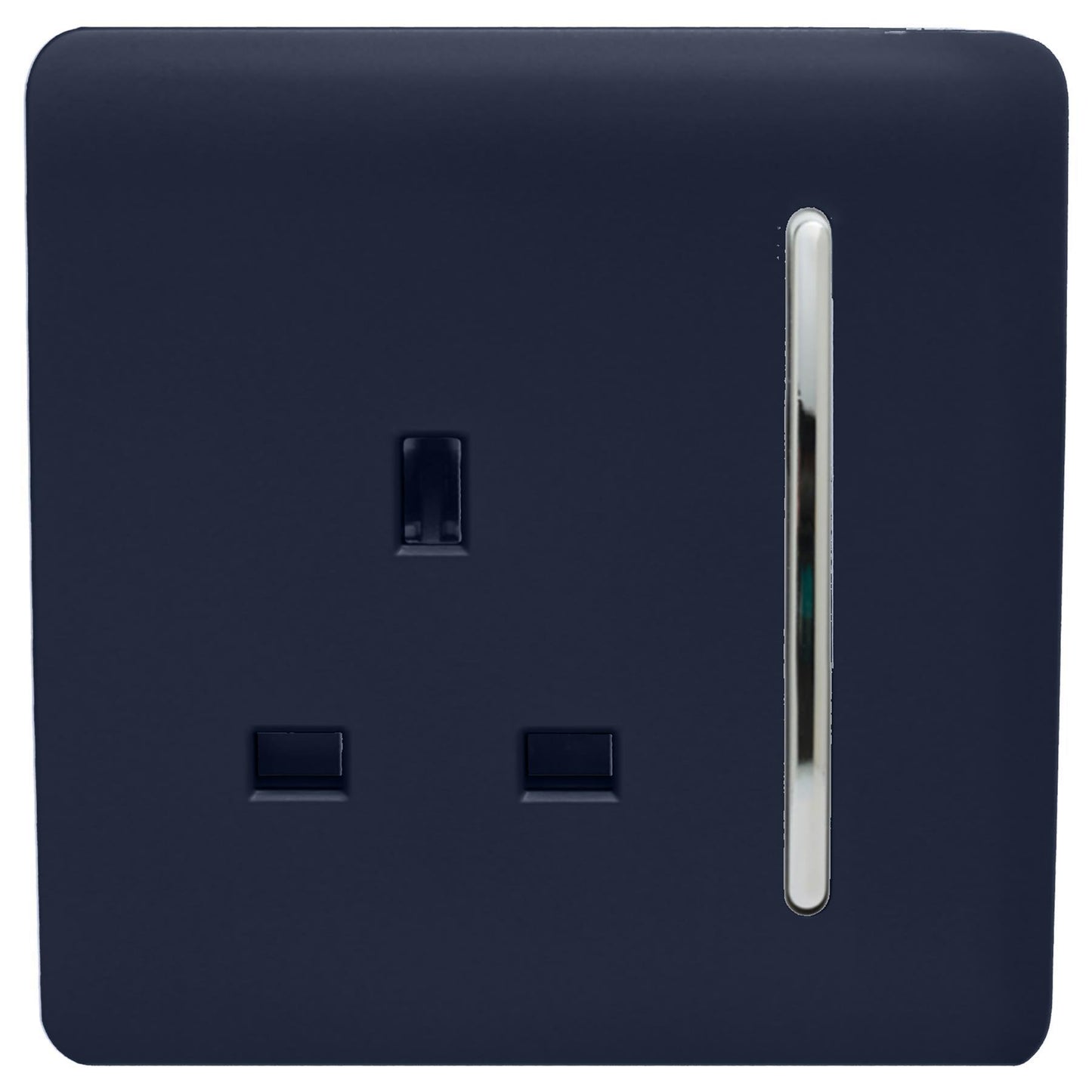 Trendi 1 Gang Artistic Modern Glossy 13 Amp Switched Tactile Plug Socket Navy