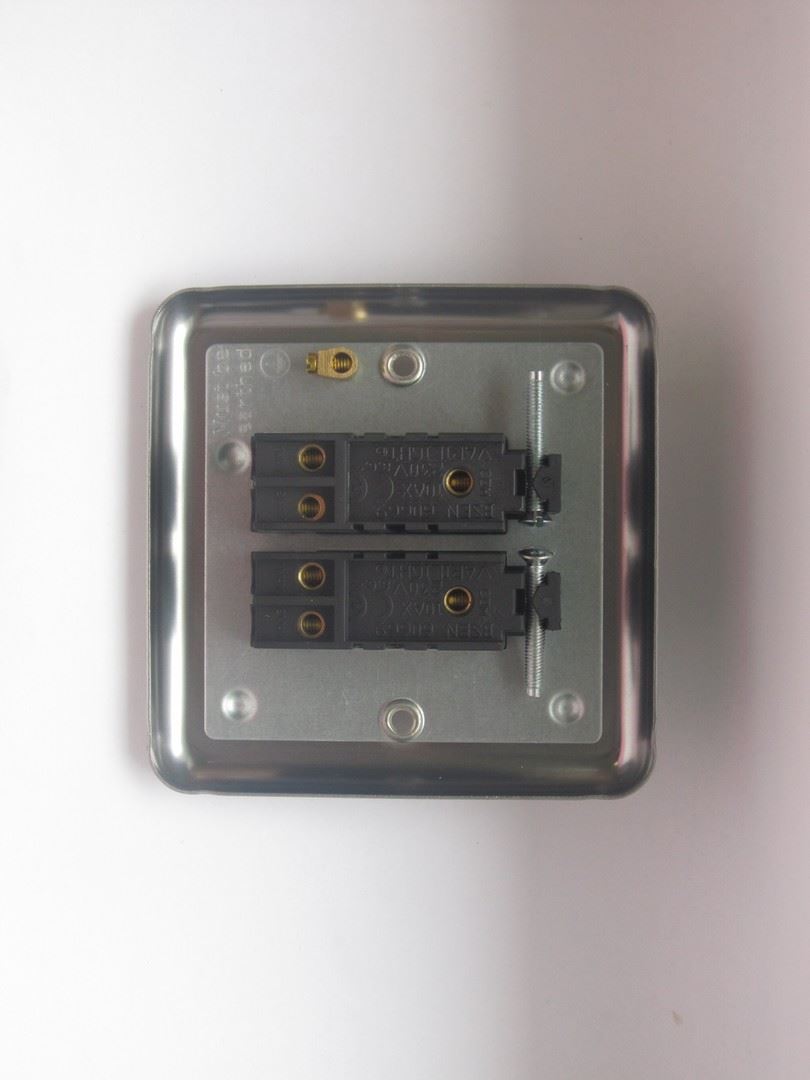 Varilight 2 Gang 2 Way 10A Rocker Light Switch Brushed Matt Chrome Dec Switch - XS2D