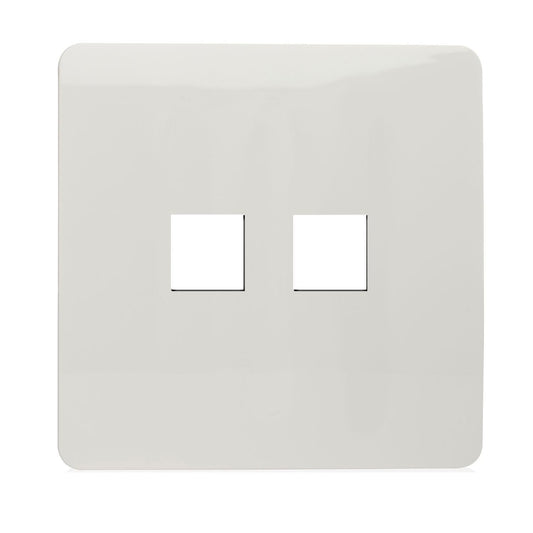 Trendi SPARE FACEPLATE For Modern 2 Gang Telephone Socket White ART-2TLPWH-SP
