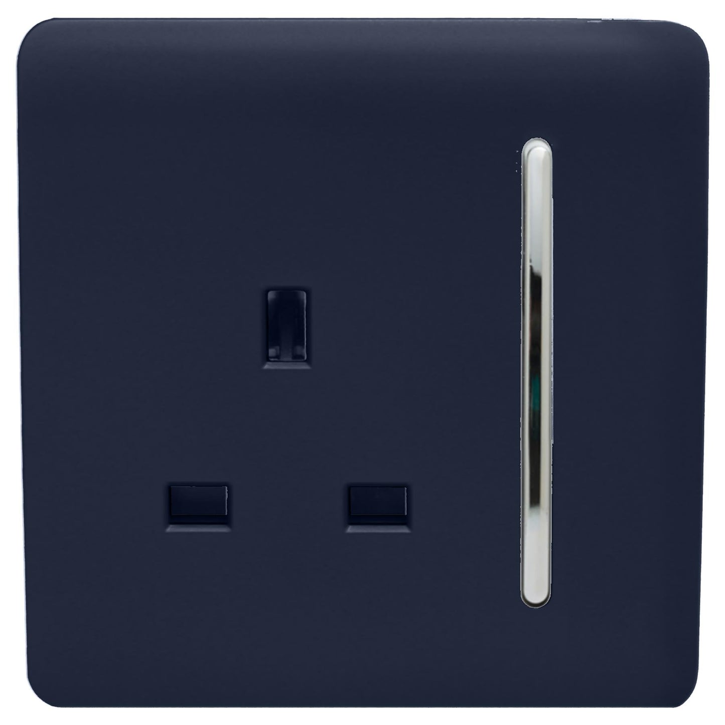 Trendi 1 Gang Artistic Modern Glossy 13 Amp Switched Tactile Plug Socket Navy
