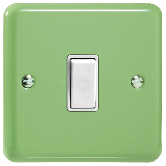 Varilight Pastel 1 Gang 10A 1 or 2 way Rocker Light Switch Beyrl Green XY1W.BG
