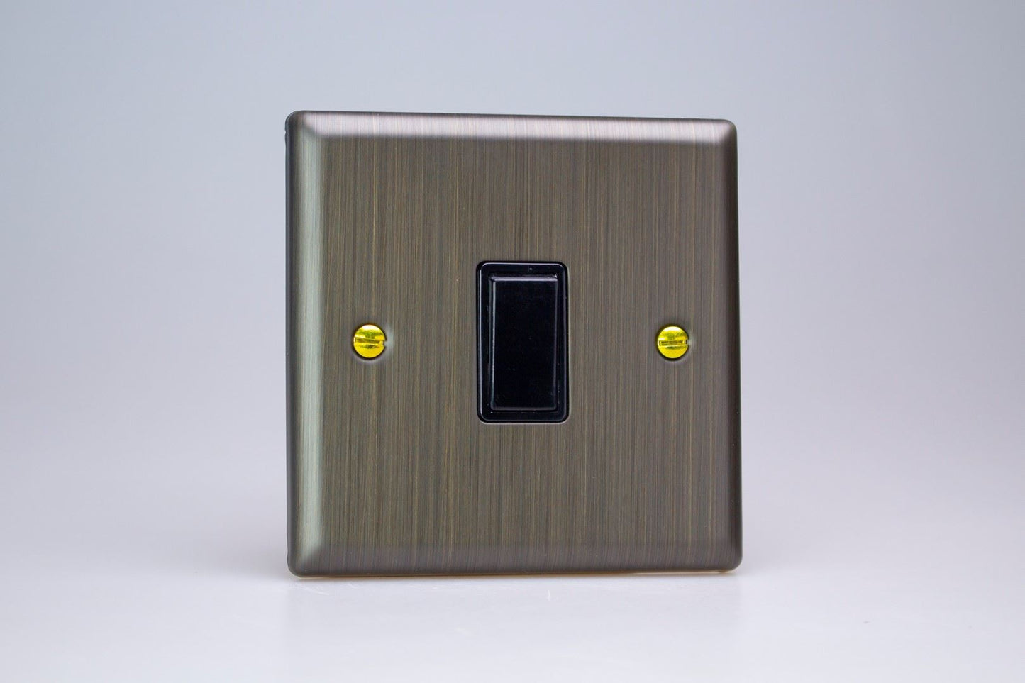 Varilight 1-Gang 10A 1- or 2-Way Rocker Switch in Urban Antique Brass w/ Black