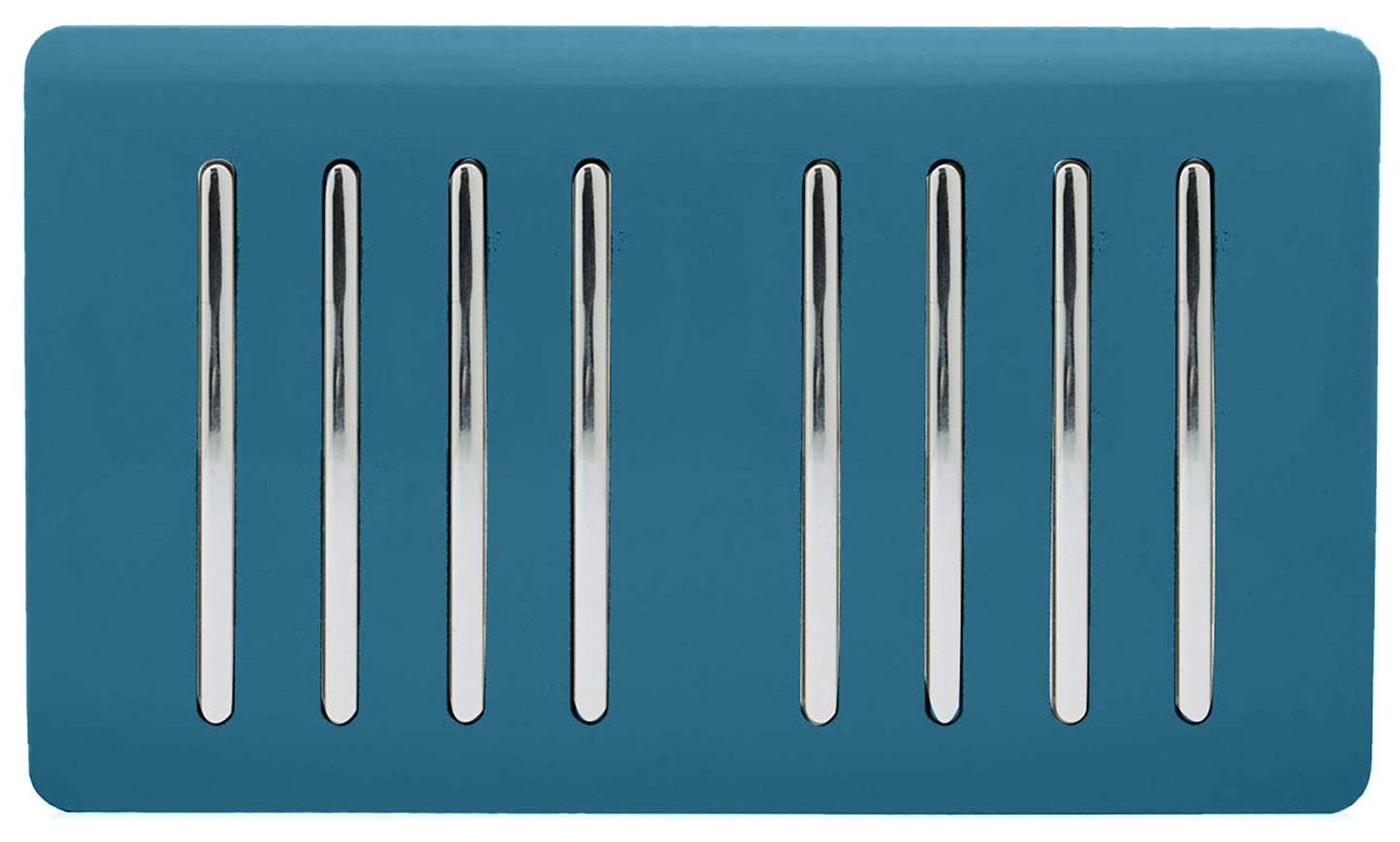 Trendi Artistic Modern Glossy 8 Gang 2 Way Rocker  Double Plate Tactile Light Switch Ocean Blue