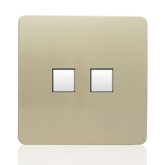 Trendi Modern 2 Gang RJ45 Cat 5e & Cat 6 PC Ethernet Socket Gold ART-2PCGO