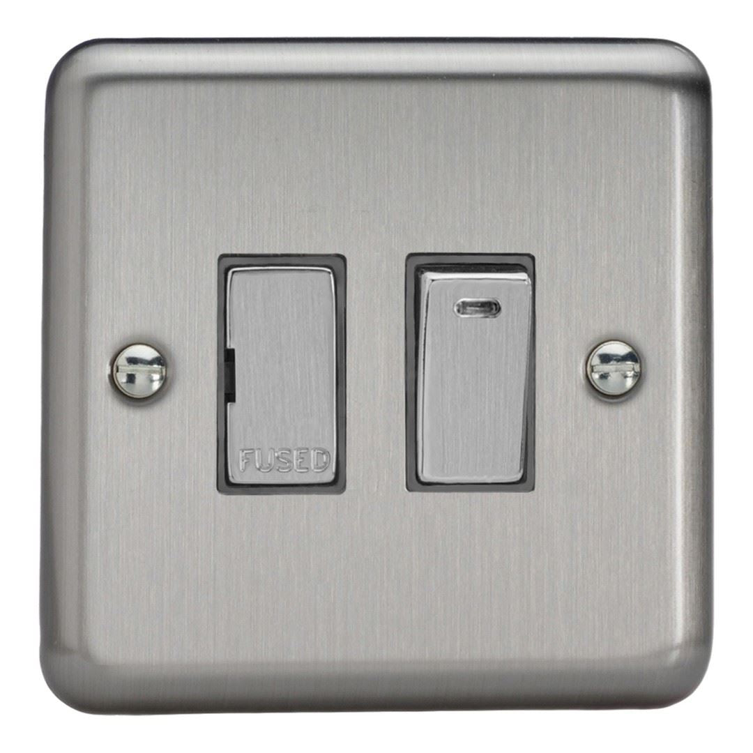 Varilight 13A Switched Fused Spur + Neon Matt Chrome Dec Insert XS6ND