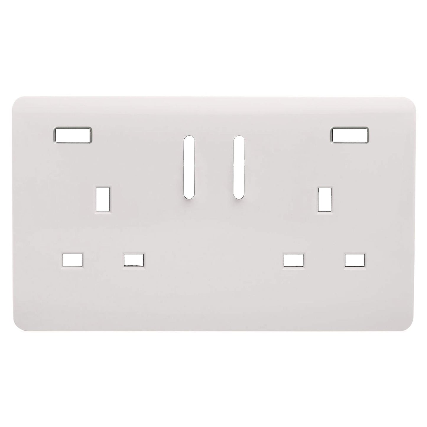 Trendi Switch 2 Gang USB Spare Faceplate For Modern Designer Plug Socket in Ice White