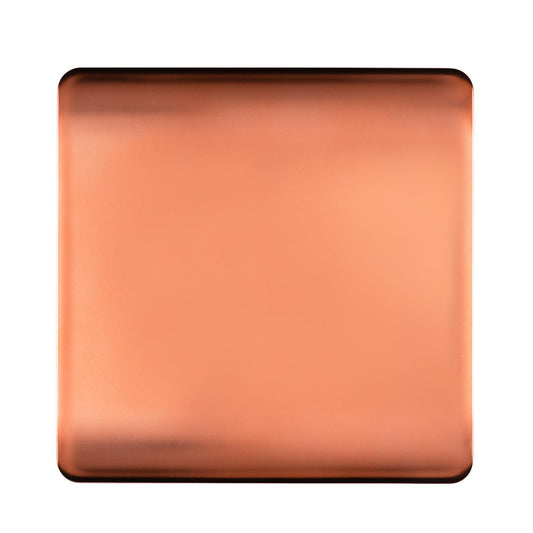 Trendi Switch Artistic Modern Glossy Decorative Screwless Standard Single Wall Blanking Plate for Electrical Sockets, Outlet with Screws in Copper - ART-BLKCPR