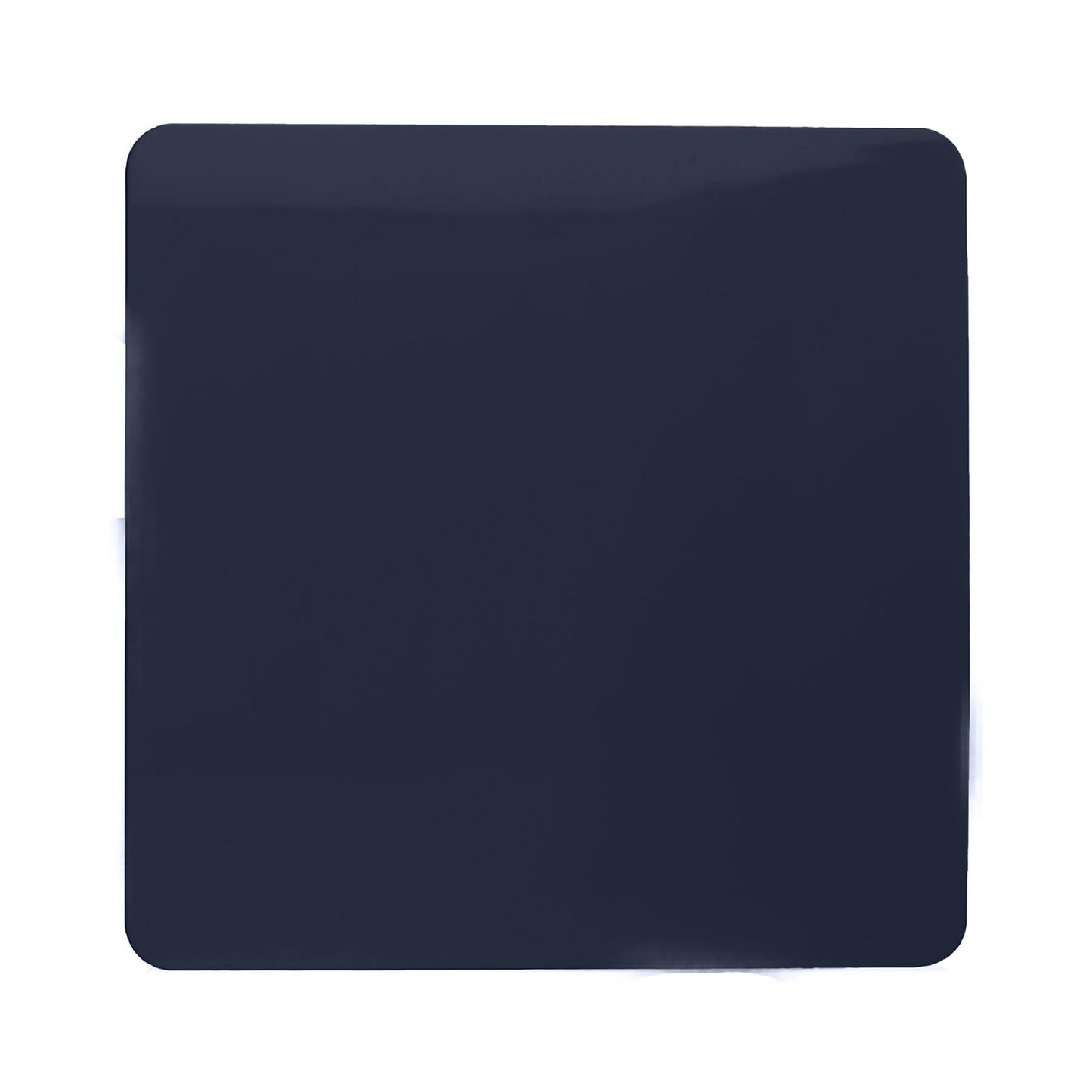 Trendi Switch Artistic Modern Glossy Decorative Screwless Standard Single Wall Blanking Plate for Electrical Sockets, Outlet with Screws in Navy Blue - ART-BLKNV