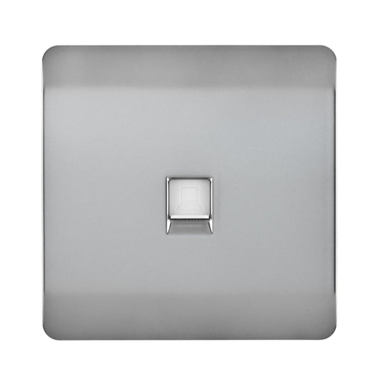 Trendi Artistic Modern Glossy Tactile RJ45 Cat 5e Ethernet Socket Stainless Steel