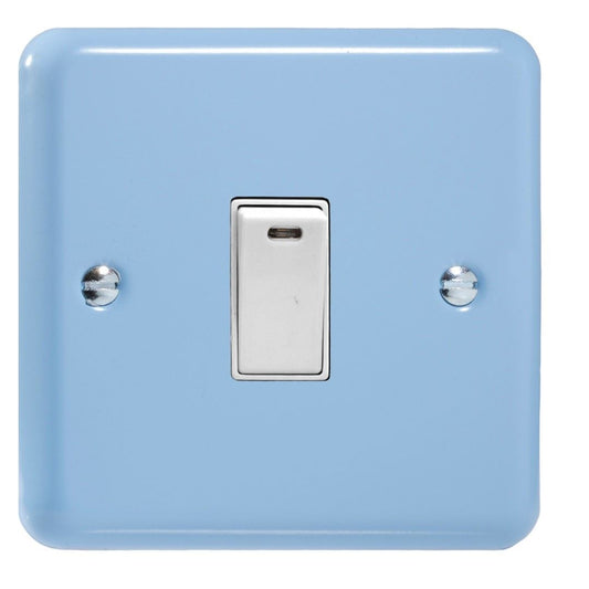 Varilight Pastel 1G 20A Double Pole Rocker Light Switch Neon Indicator Light Duck Egg Blue XY20NW.DB