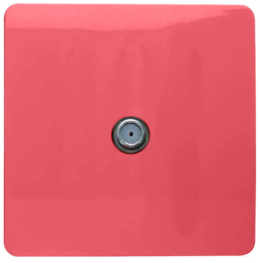 Trendi 1 Gang Artistic Modern Glossy Screwless Television Satellite Socket Strawberry
