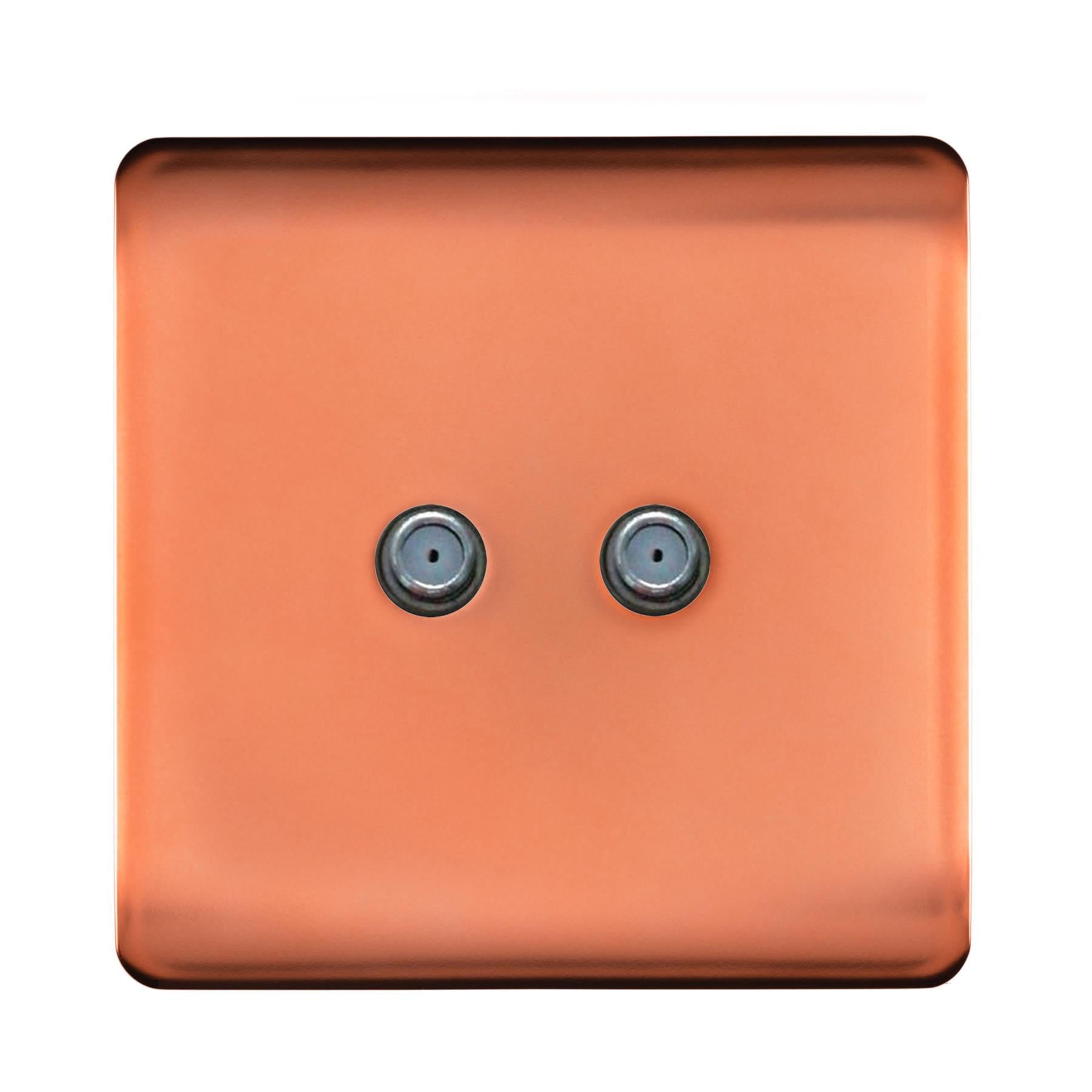 Trendi Trendi Switch 2 Gang Male F-Type Satellite Television Socket in Copper ...