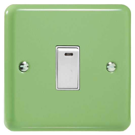 Varilight Pastel 1 Gang 20A Double Pole Rocker Light Switch + Neon Indicator Light Beyrl Green XY20N