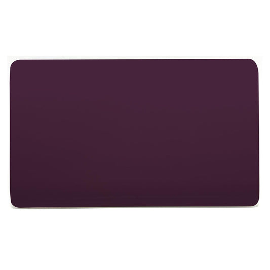 Trendi Switch Artistic Modern Glossy Decorative Screwless Standard Double Wall Blanking Plate for Electrical Sockets, Outlet with Screws in Plum Purple - ART-2BLKPL
