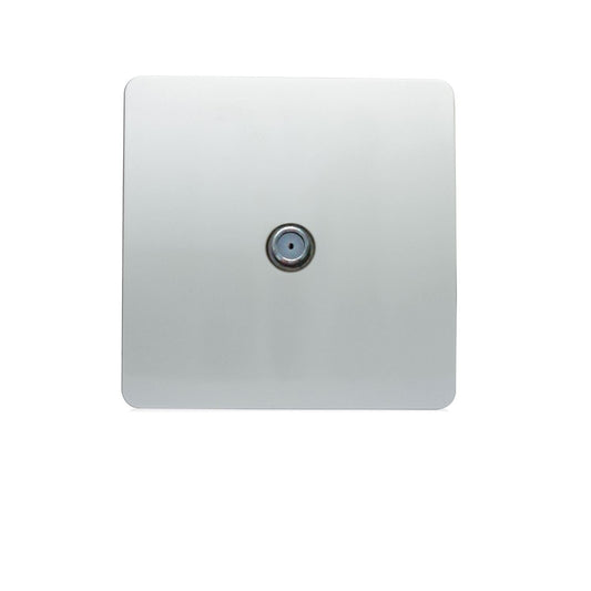 Trendi 1 Gang Modern Screwless Television Satellite Socket in Silver - ART-SATSI