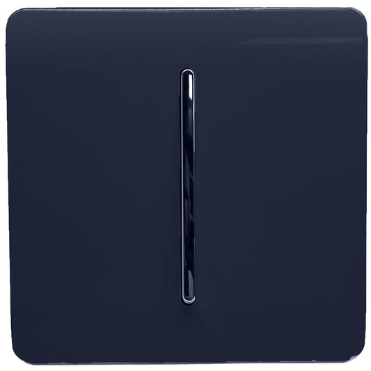 Trendi 1 Gang 2 Way 10 Amp Rocker Chrome Light Switch Glossy Navy