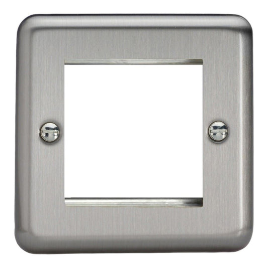 Varilight 2 Gang Datagrid Face Plate (For 2 Data Modules) Matt Chrome XSG2