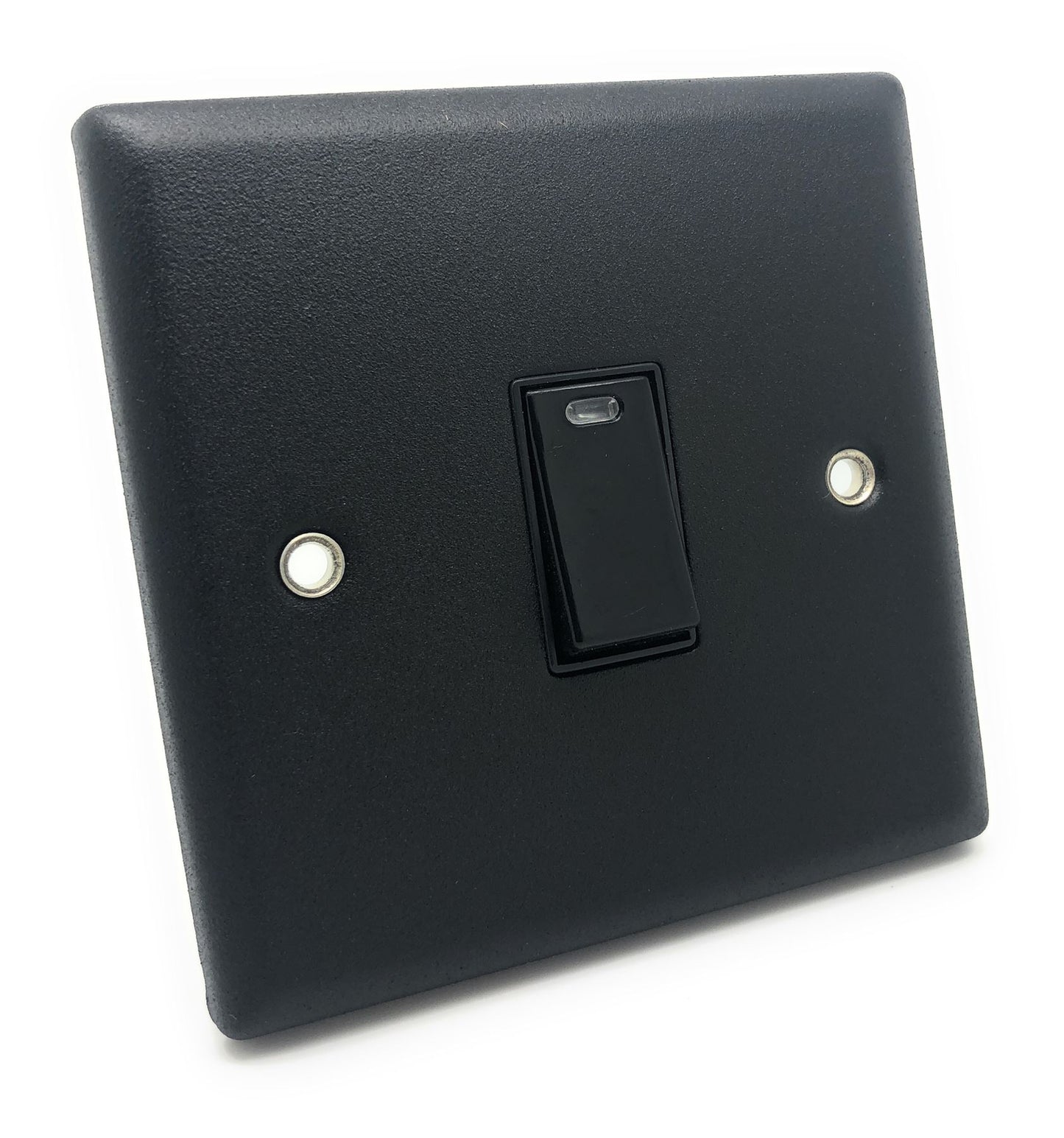 Varilight 1-Gang 20A Double Pole Rocker Switch + Neon Indicator Light in Urban Matt Black w/ Black Rocker