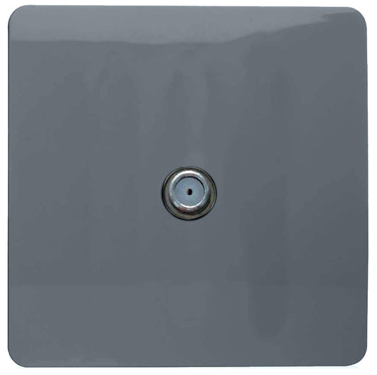 Trendi 1 Gang Artistic Modern Glossy Screwless Television Satellite Socket Warm Grey