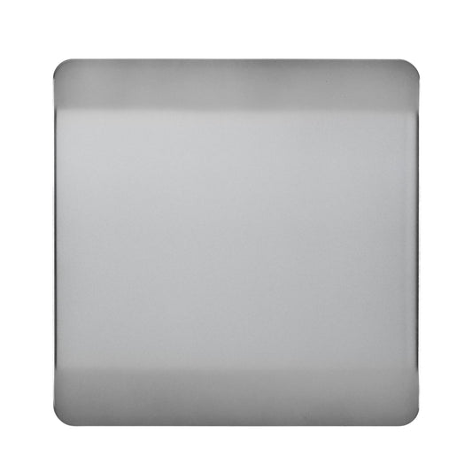 Trendi Switch Artistic Modern Glossy Decorative Screwless Standard Single Wall Blanking Plate for Electrical Sockets, Outlet with Screws in Brushed Steel - ART-BLKBS