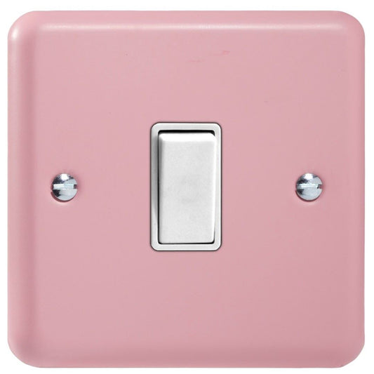 Varilight Pastel 1 Gang 10A 1 or 2 way Rocker Light Switch Rose Pink XY1W.RP