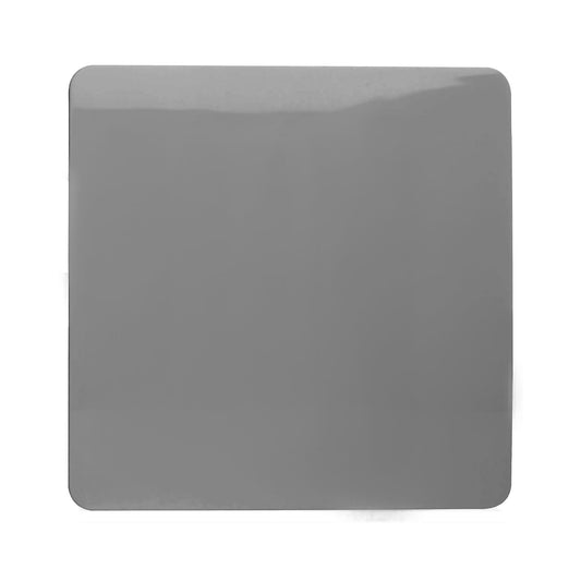 Trendi Switch Artistic Modern Glossy Decorative Screwless Standard Single Wall Blanking Plate for Electrical Sockets, Outlet with Screws in Light Grey - ART-BLKLG
