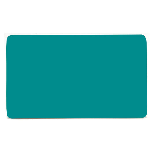 Trendi Switch Artistic Modern Glossy Decorative Screwless Standard Double Wall Blanking Plate for Electrical Sockets, Outlet with Screws in Bright Teal - ART-2BLKBT