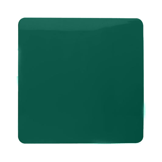 Trendi Switch Artistic Modern Glossy Decorative Screwless Standard Single Wall Blanking Plate for Electrical Sockets, Outlet with Screws in Dark Forest Green - ART-BLKDG