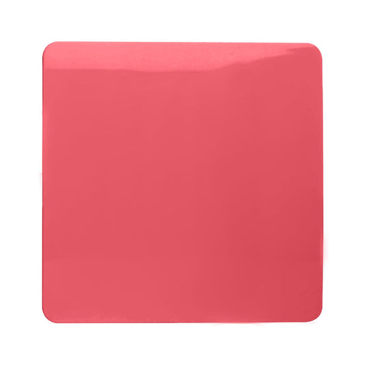 Trendi Switch Artistic Modern Glossy Decorative Screwless Standard Single Wall Blanking Plate for Electrical Sockets, Outlet with Screws in Strawberry Red - ART-BLKSB