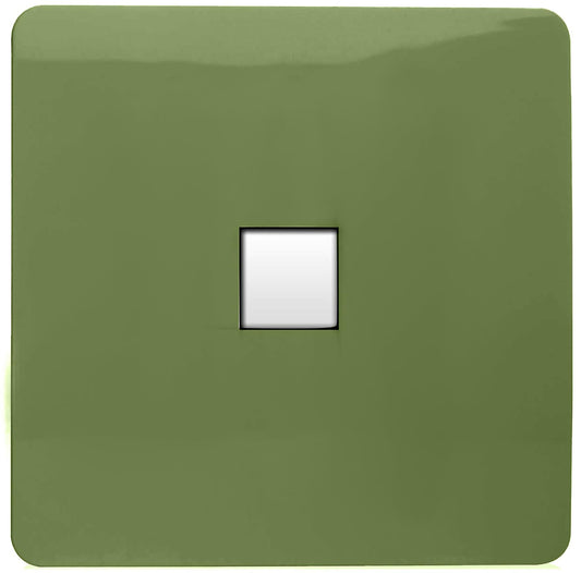 Trendi Artistic Modern Glossy Tactile Telephone Socket Moss Green