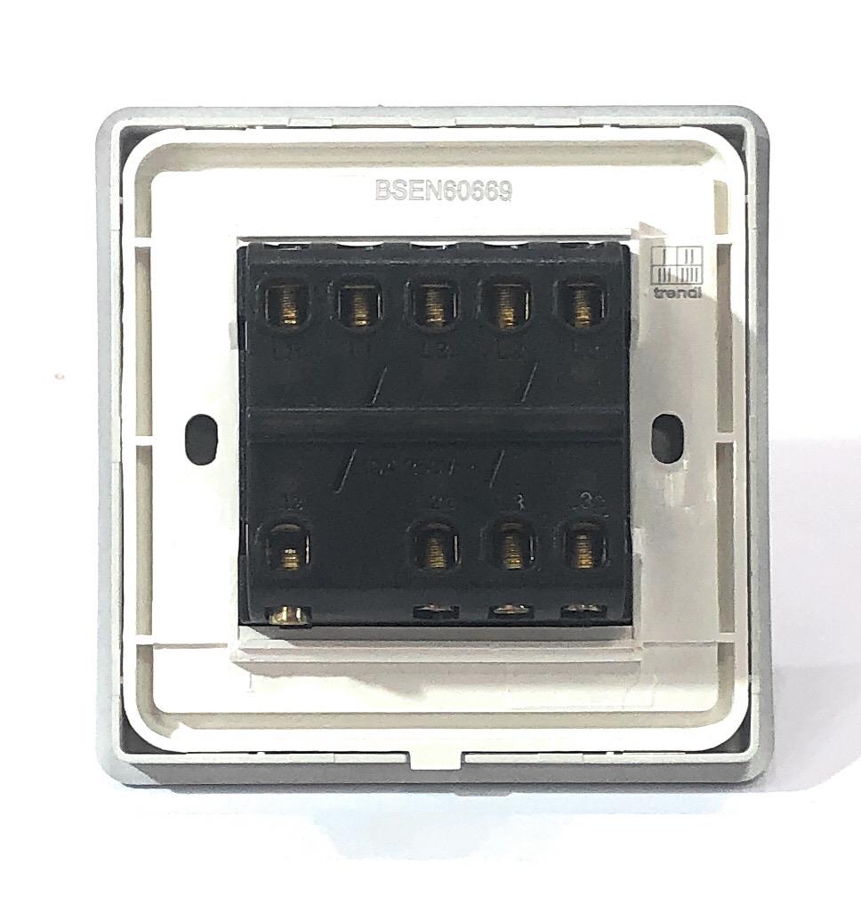 Trendi Switch 3 Gang 1 or 2 way Rocker Modern Designer Light Switch in Carbon Fibre