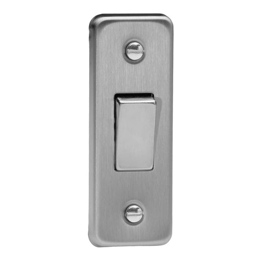 Varilight Classic Decorative 1-Gang 10A 1- or 2-Way Rocker Architrave Switch - Matt Chrome XSA1D