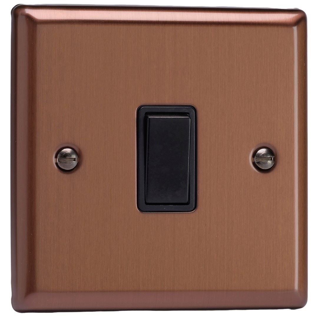 Varilight 1-Gang 10A 1- or 2-Way Rocker Switch in Urban Brushed Bronze w/ Black Rocker