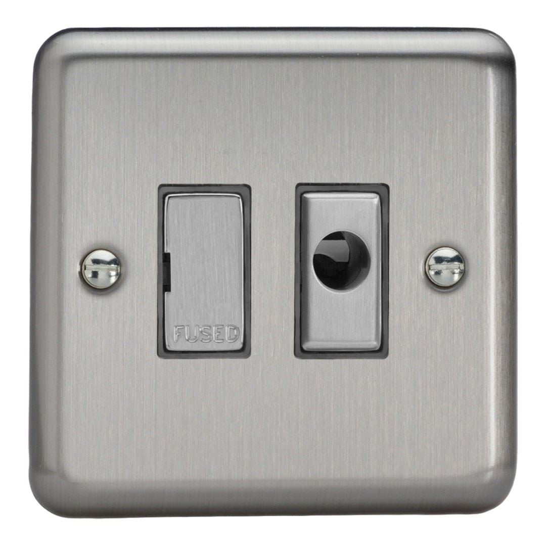 Varilight 13A Unswitched Fused Spur + Flex Outlet Matt Chrome Dec Insert XS6UFOD