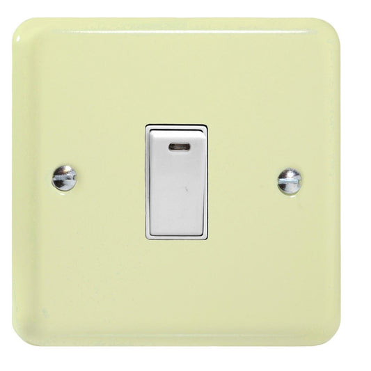 Varilight Pastel 1 Gang 20A Double Pole Rocker Light Switch + Neon Indicator Light White Chocolate X