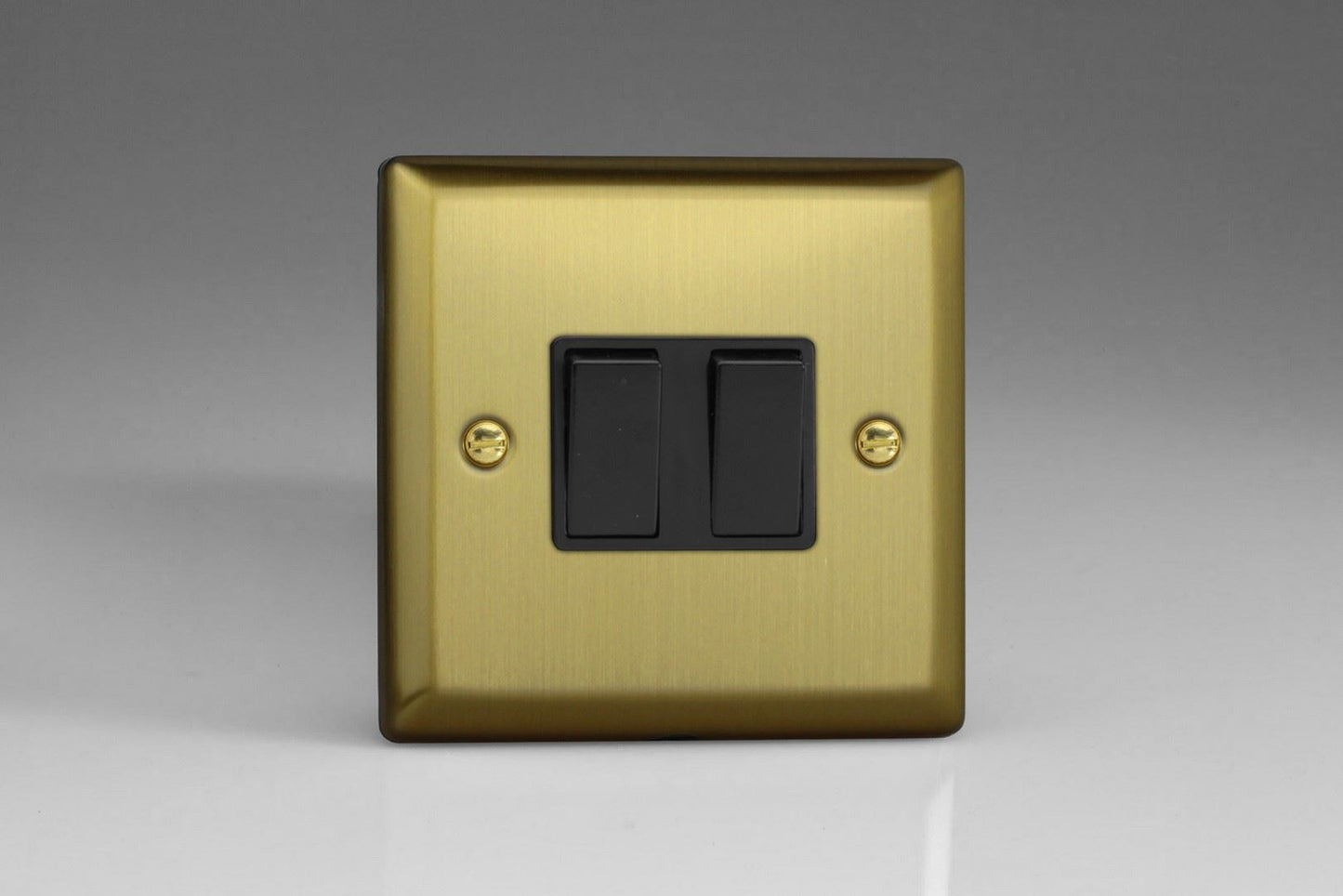 Varilight 2-Gang 10A 1- or 2-Way Rocker Switch Brushed Brass