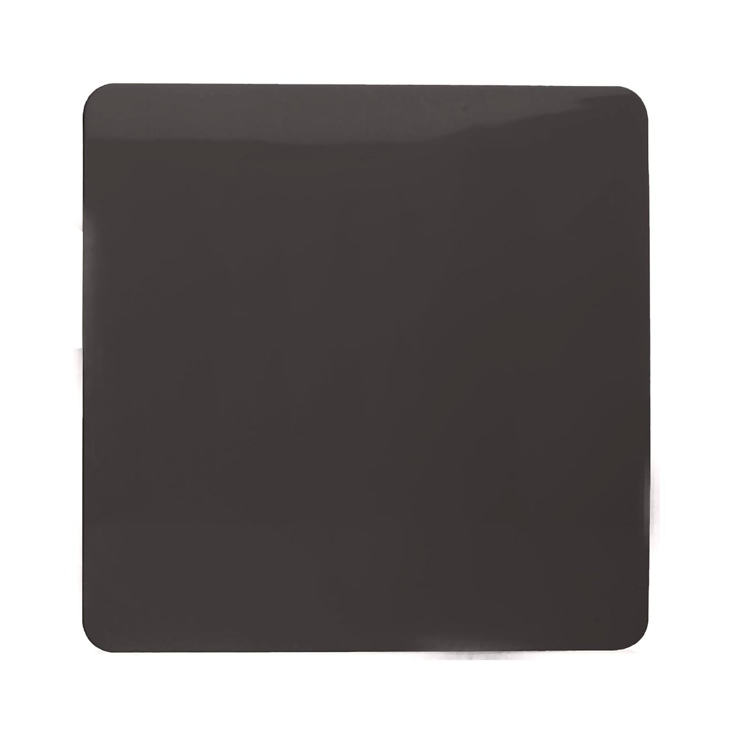 Trendi Switch Artistic Modern Glossy Decorative Screwless Standard Single Wall Blanking Plate for Electrical Sockets, Outlet with Screws in Dark Brown - ART-BLKDB
